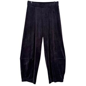 Alembika Size M (2) Velvet Knit Lantern Pant Pull-On Comfy Tulip Hem Dark Purple